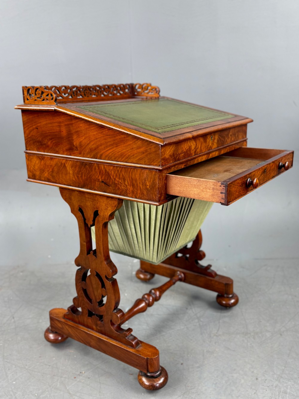 Victorian walnut Davenport work desk  View IV