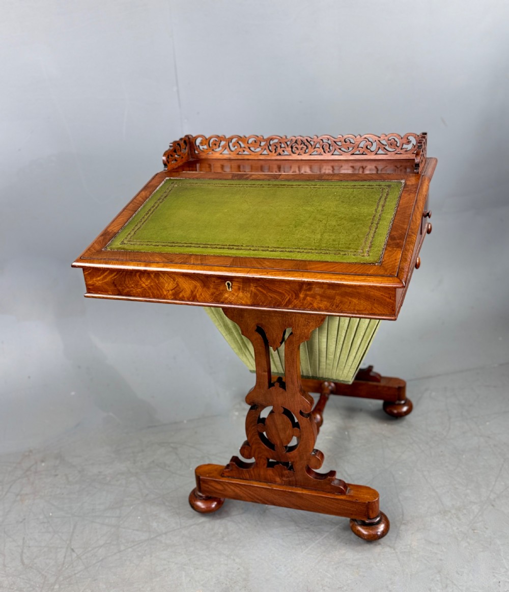 Victorian walnut Davenport work desk  View XI