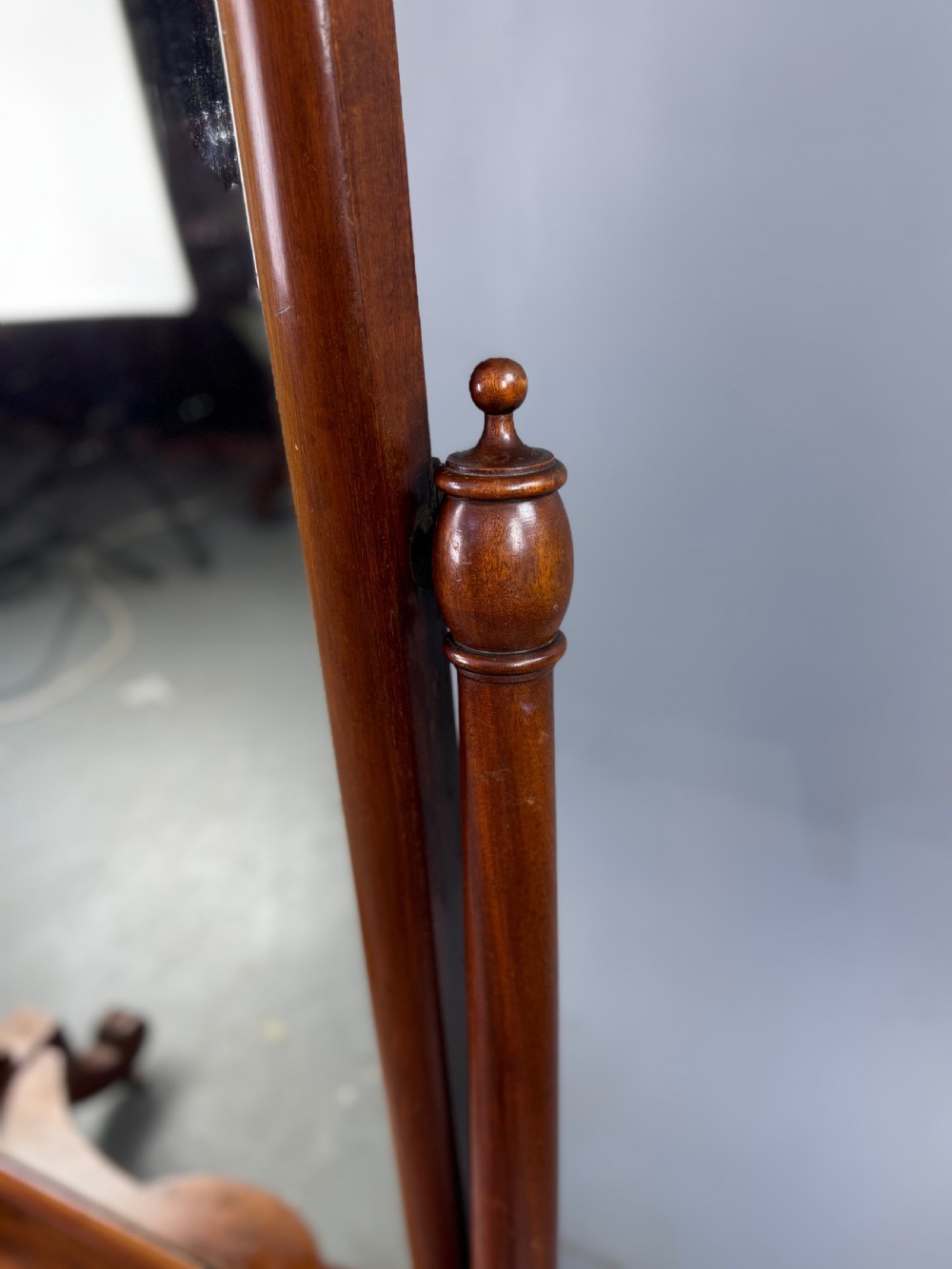 Victorian mahogany Cheval mirror  View III