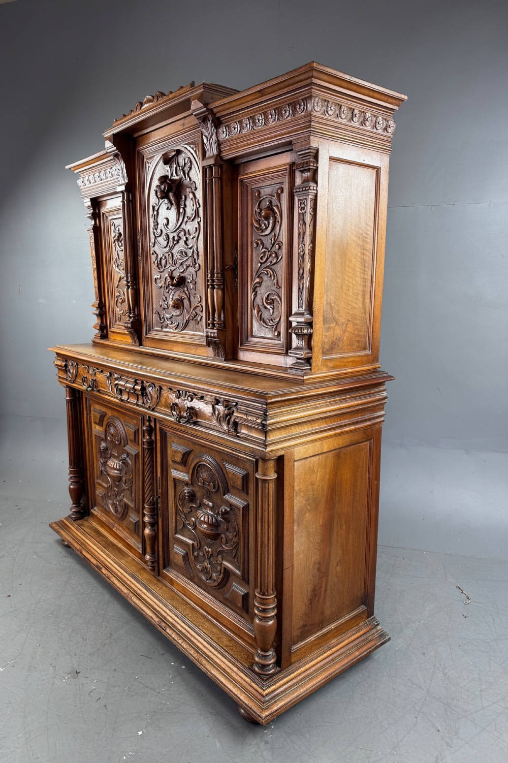 French carved walnut Buffet sideboard  View II