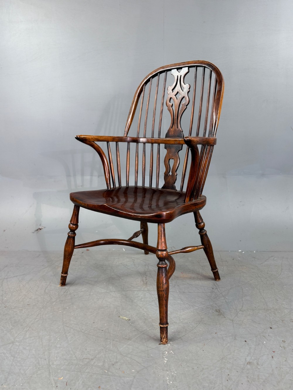 antique Windsor fireside arm chair