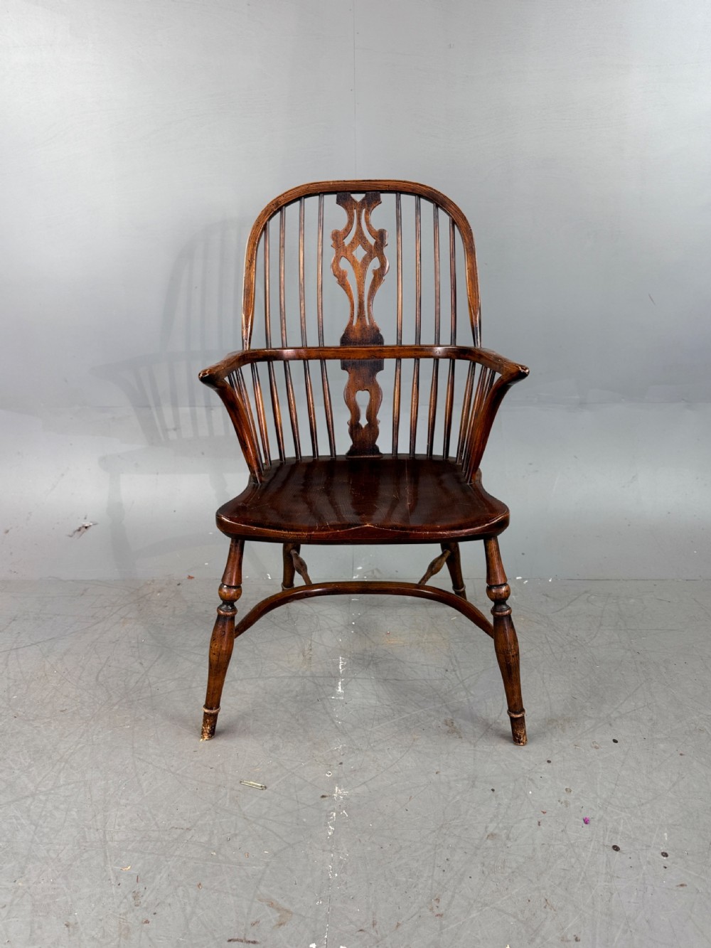 antique Windsor fireside arm chair View II