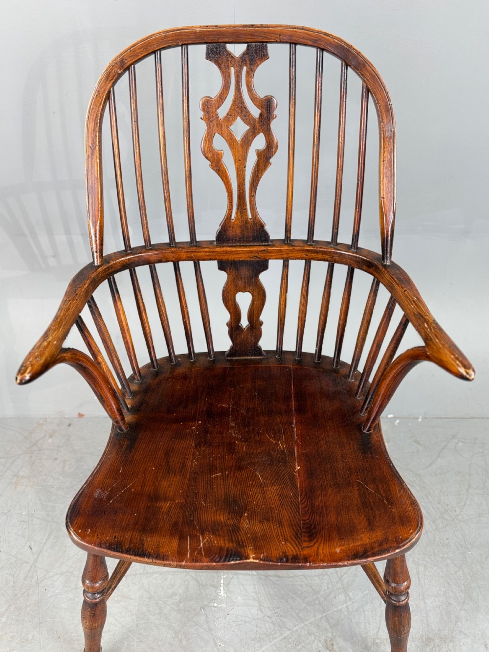 antique Windsor fireside arm chair View III
