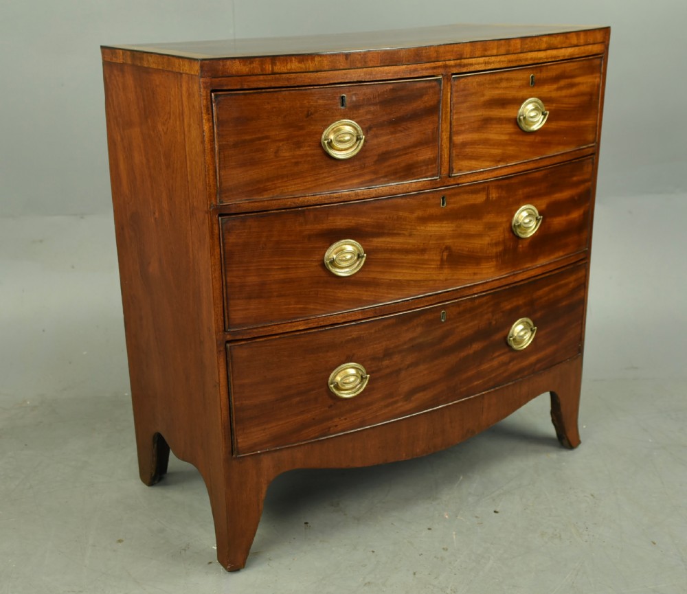 small Georgian mahogany bow front chest of drawers  View IV