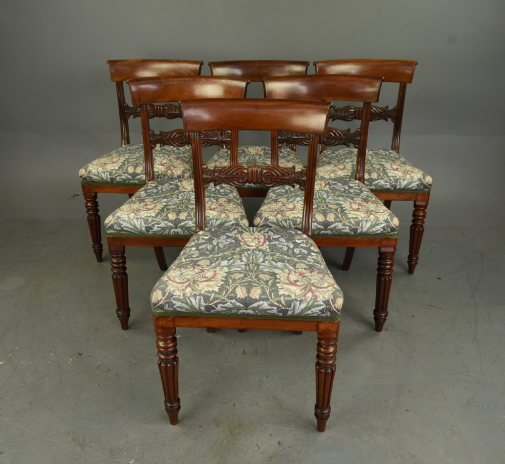 Set of six Regency mahogany dining chairs 