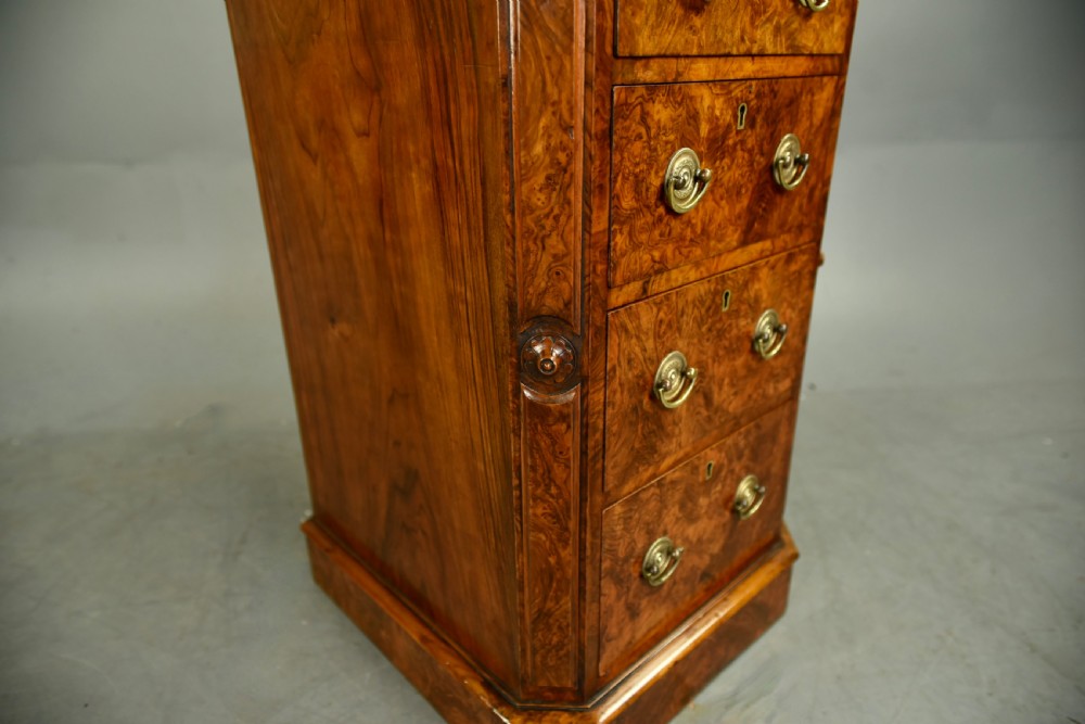 Pair of Victorian walnut bedside chests of drawers  View V