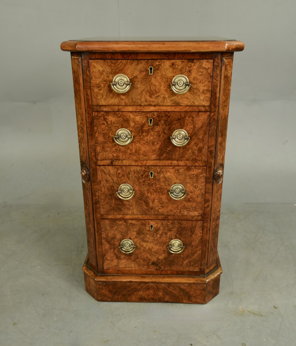 Pair of Victorian walnut bedside chests of drawers  View VI