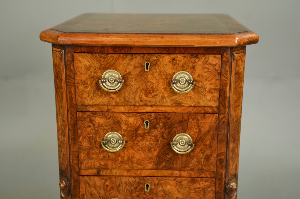 Pair of Victorian walnut bedside chests of drawers  View VII