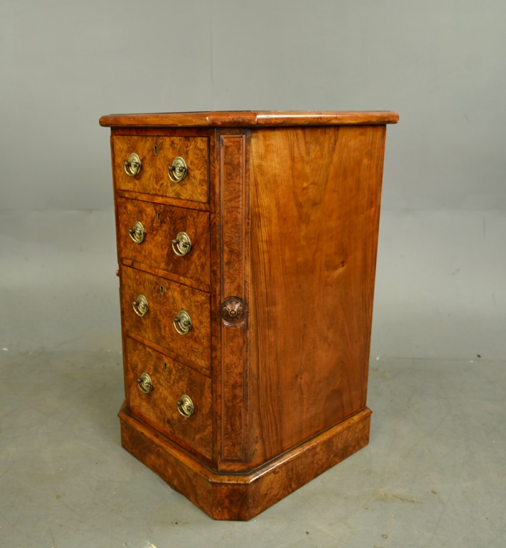 Pair of Victorian walnut bedside chests of drawers  View IX