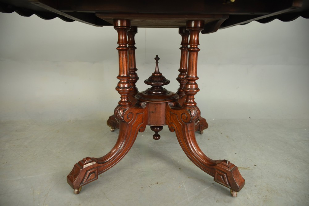 Victorian walnut oval centre table  View V