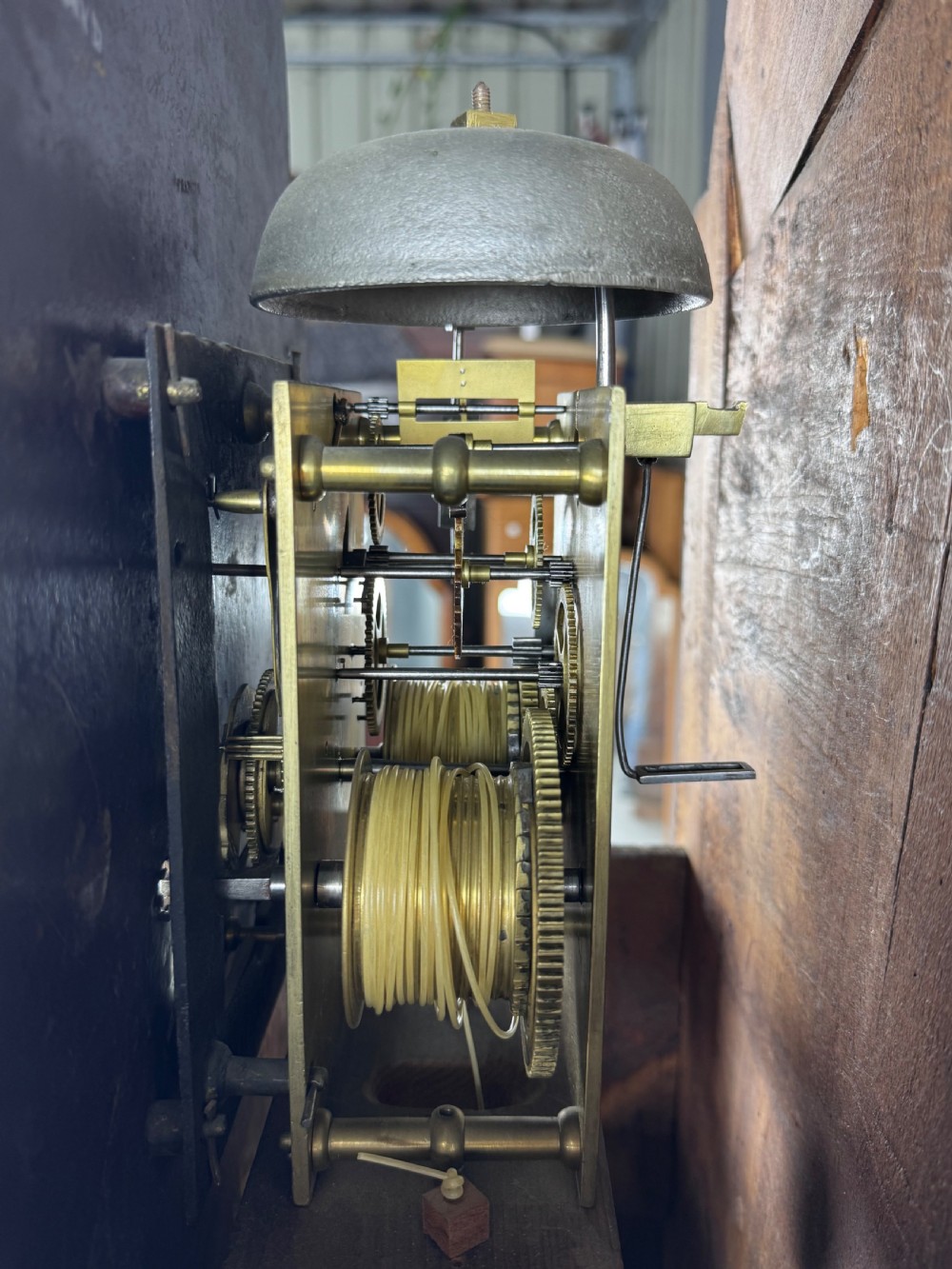 19th century oak grandfather clock by Thomas Smith Ridgewell View IX