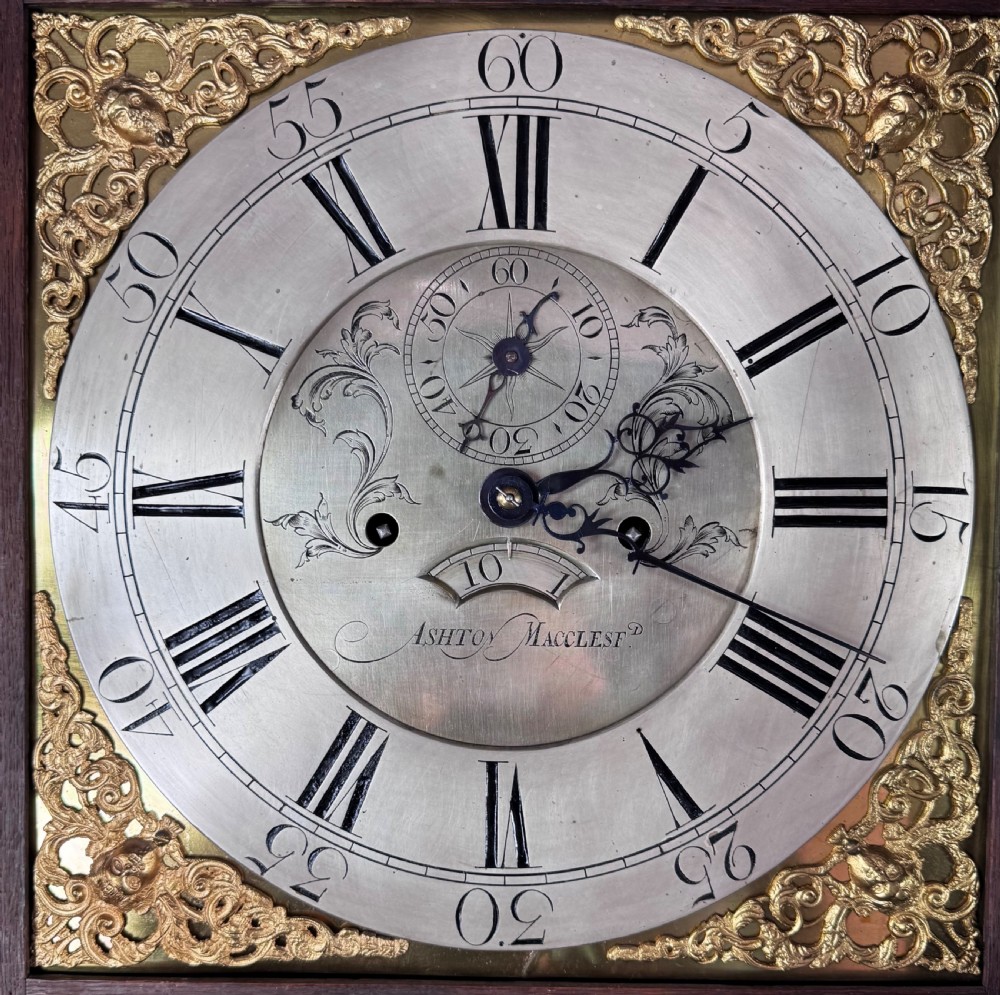 18th century oak grandfather clock Thomas Ashton Macclesfield  View IV