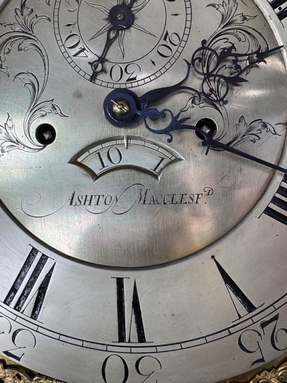 18th century oak grandfather clock Thomas Ashton Macclesfield  View VII