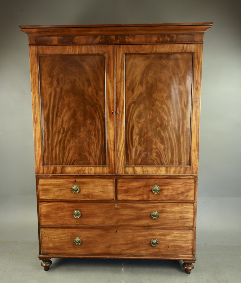 Georgian mahogany Gentleman's wardrobe 