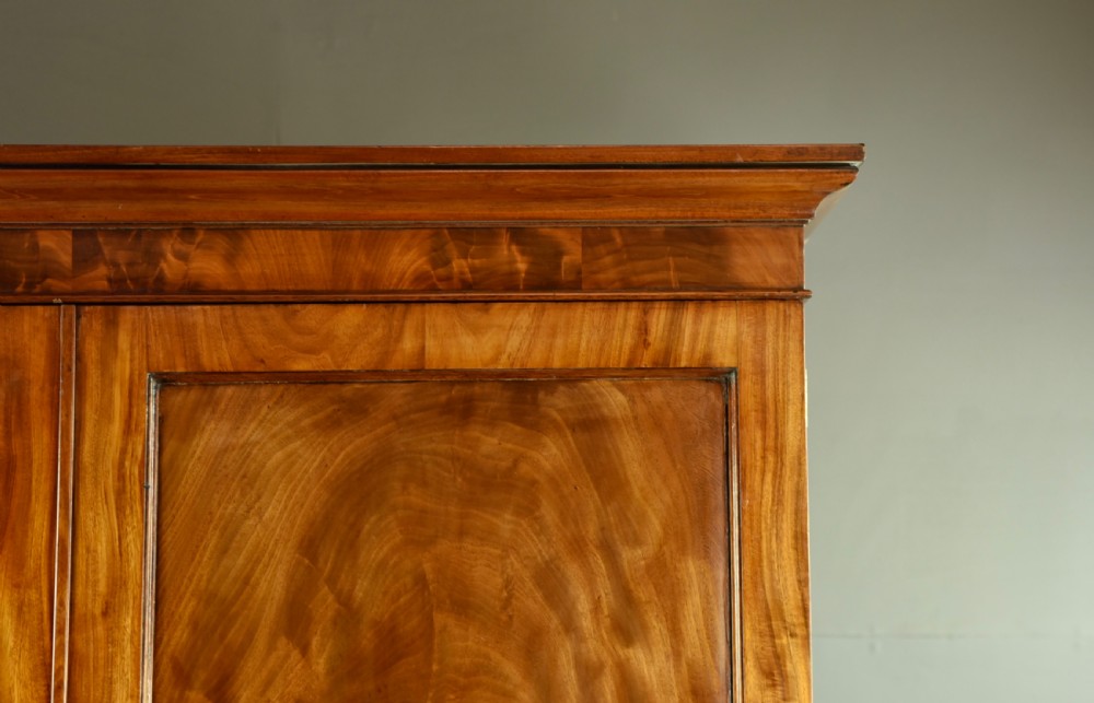 Georgian mahogany Gentleman's wardrobe  View III