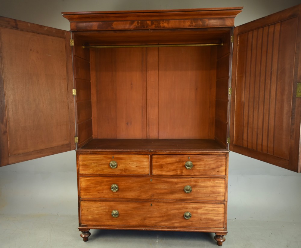 Georgian mahogany Gentleman's wardrobe  View IV
