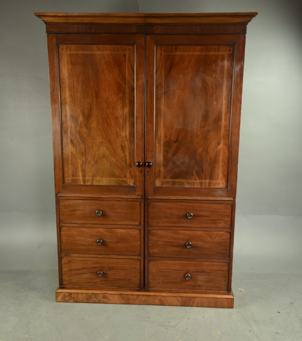 Georgian mahogany double wardrobe 