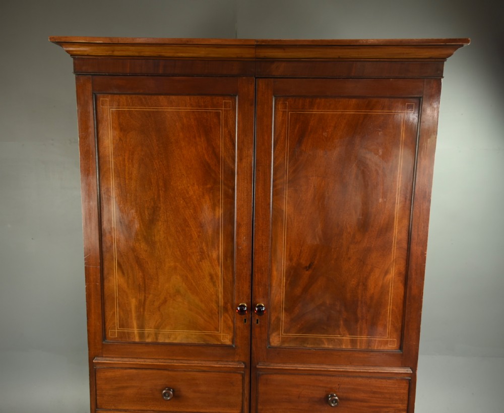 Georgian mahogany double wardrobe  View II