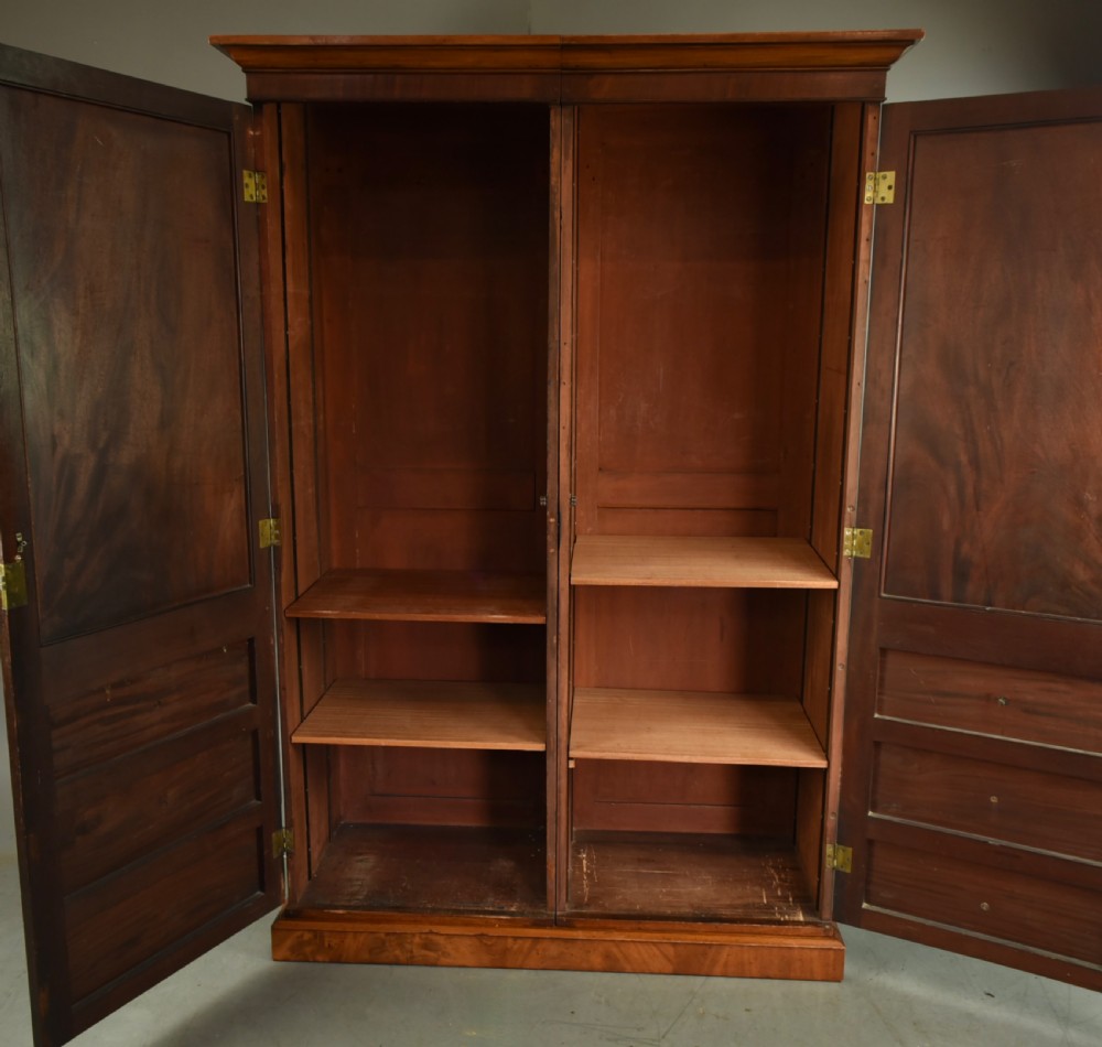 Georgian mahogany double wardrobe  View IV