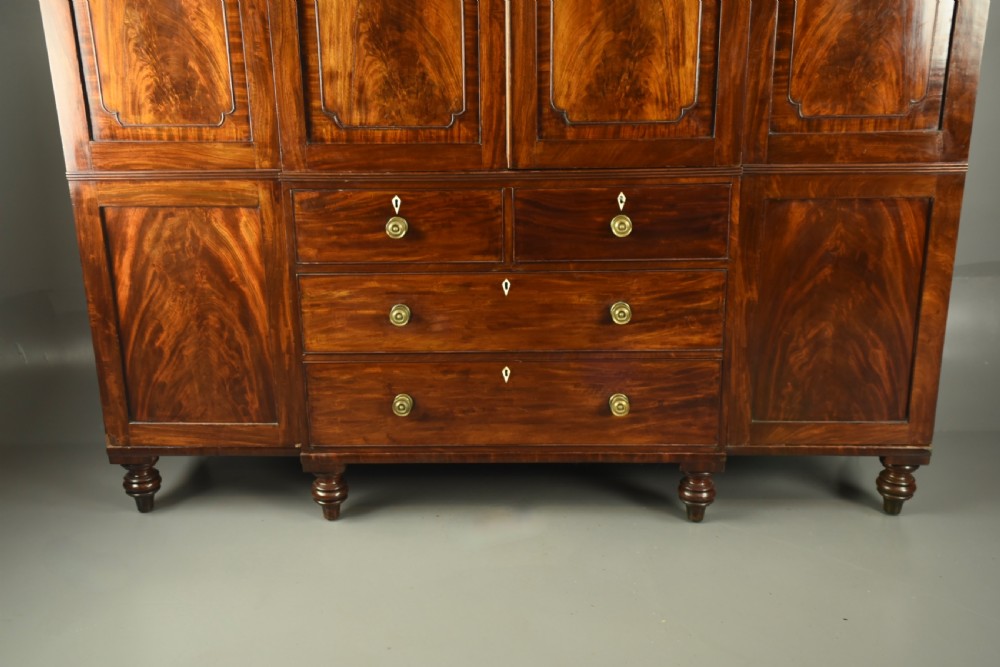 Georgian breakfront four door compactum wardrobe  View II