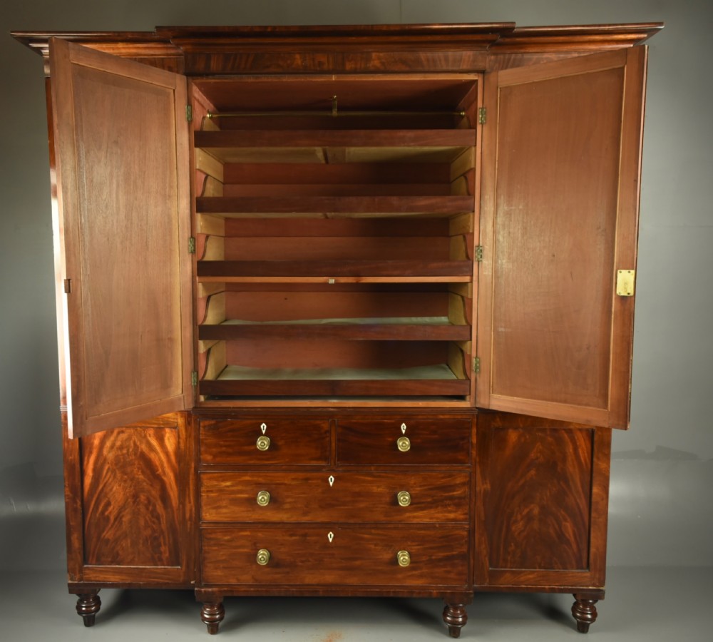 Georgian breakfront four door compactum wardrobe  View V