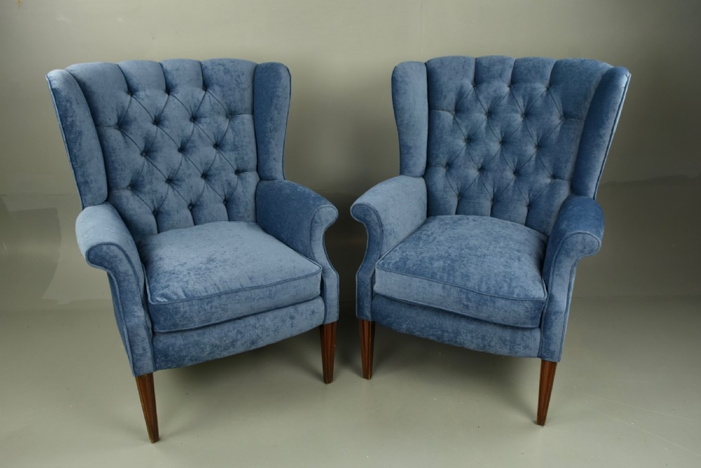 Pair of wing chairs by Kittinger