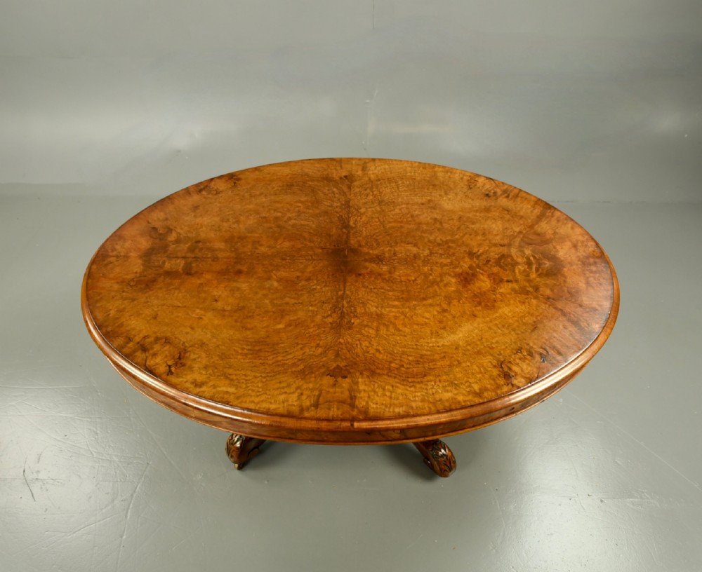 victorian walnut oval coffee table 