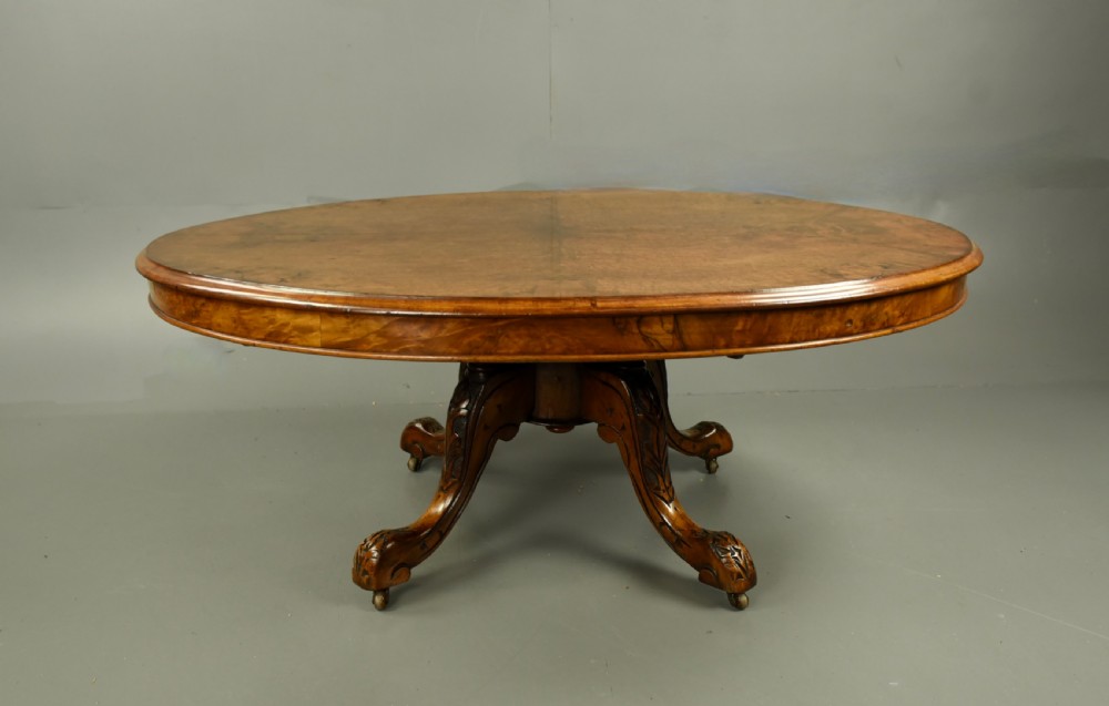 victorian walnut oval coffee table  View II