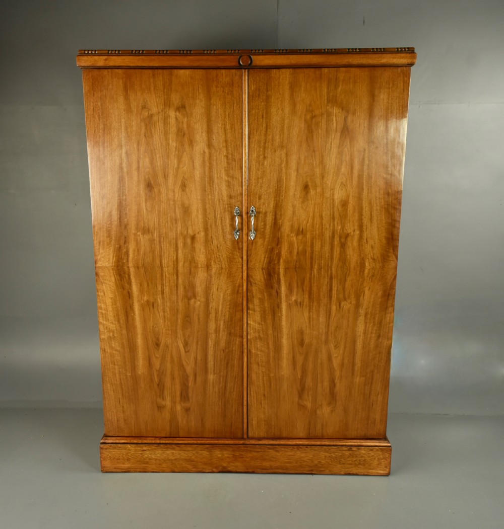 Art Deco walnut deep door compactom wardrobe 