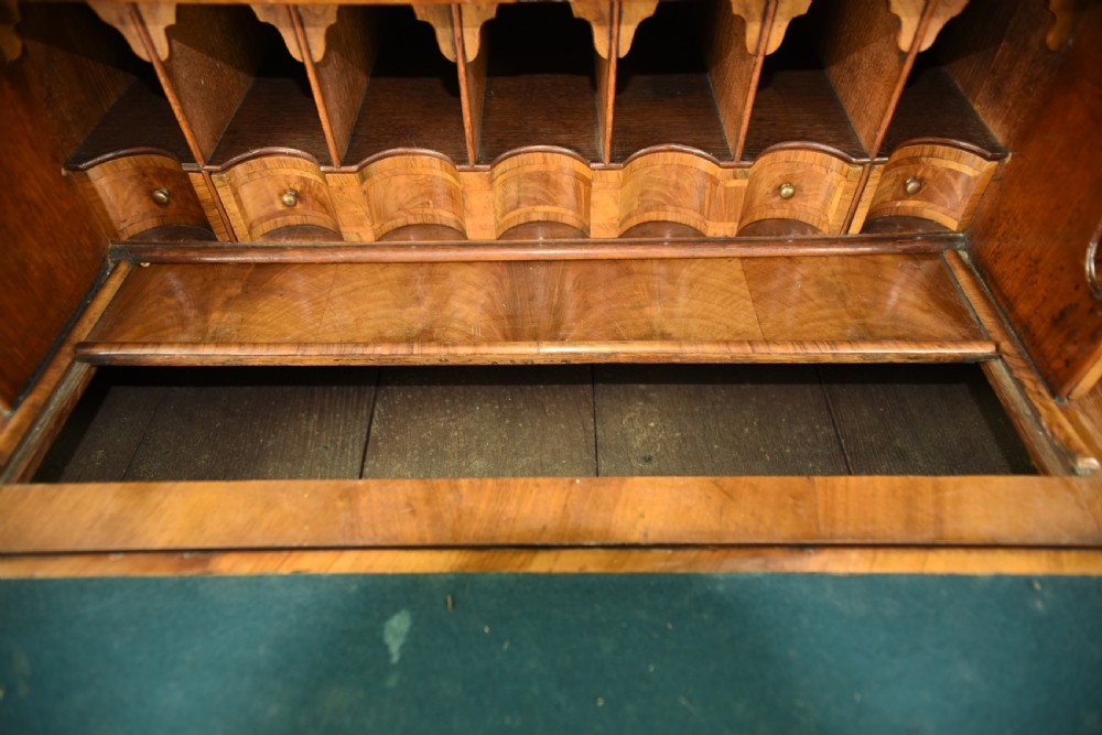 Queen Anne walnut bureau bookcase  View V