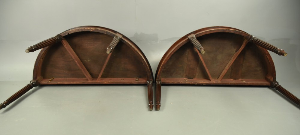 Pair of Georgian mahogany Demi lune console tables  View VI
