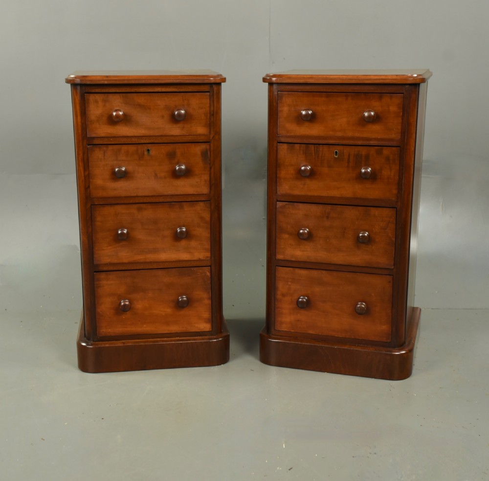 Pair of Victorian mahogany bedside chests of drawers 