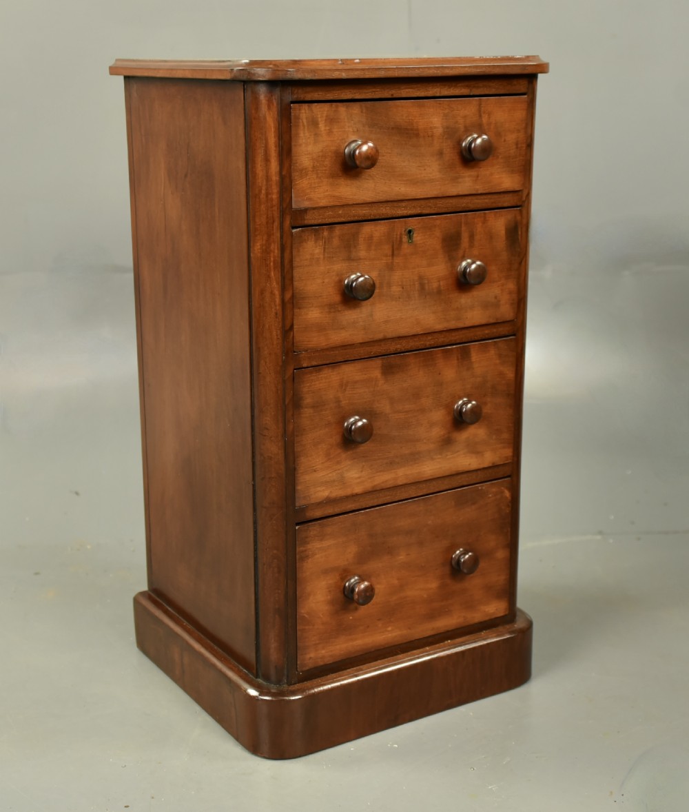 Pair of Victorian mahogany bedside chests of drawers  View V