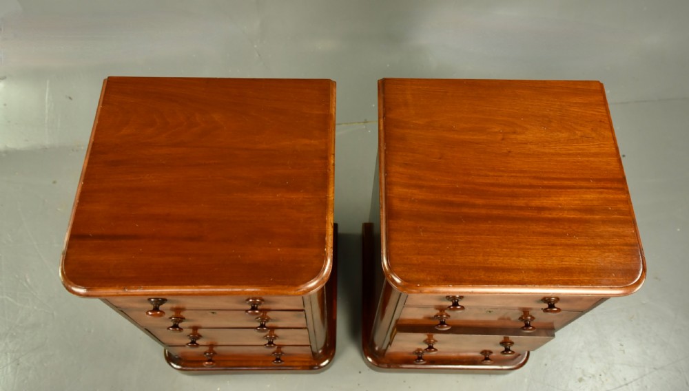 Pair of Victorian mahogany bedside chests of drawers  View VII