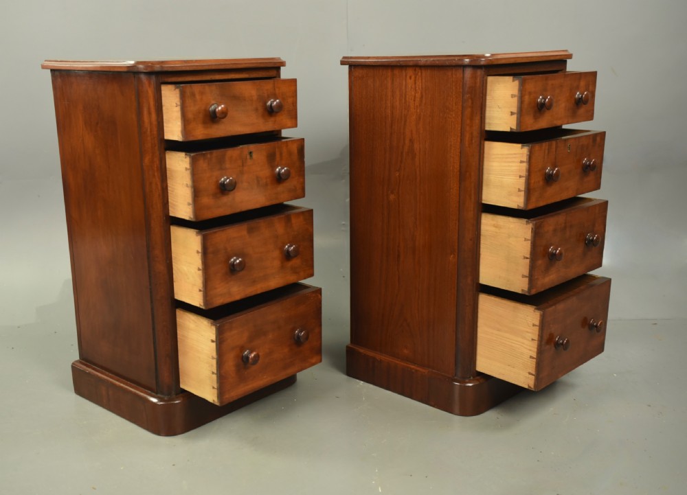 Pair of Victorian mahogany bedside chests of drawers  View VIII