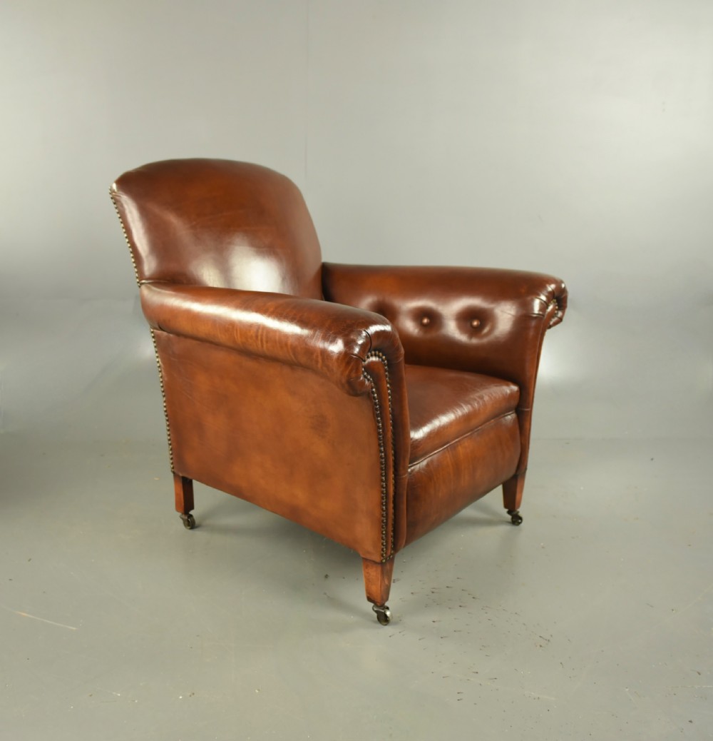 Pair of Victorian leather arm chairs  View IV