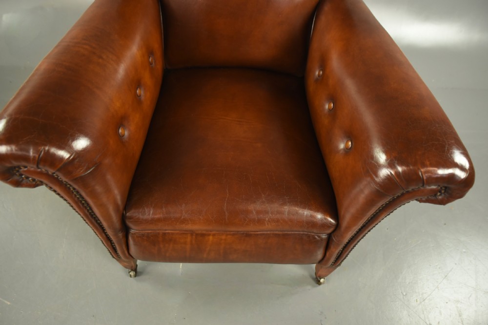 Pair of Victorian leather arm chairs  View VII