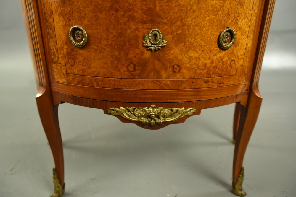 walnut marble top Demi lune side cabinet  View IV