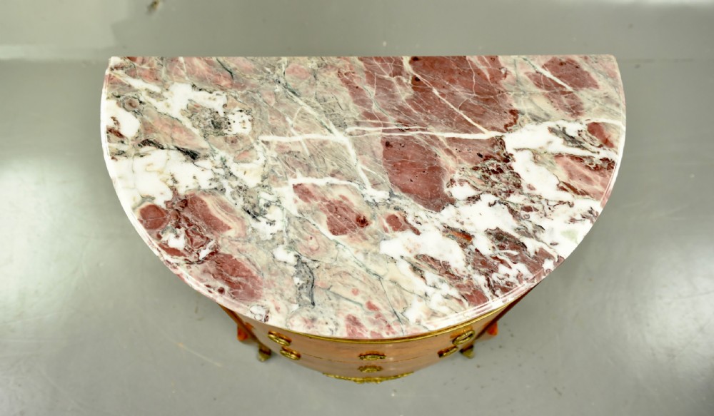 walnut marble top Demi lune side cabinet  View V