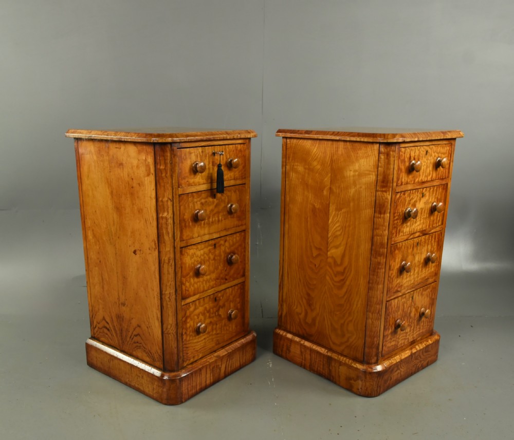 Pair of victorian bedside chests of drawers  View III