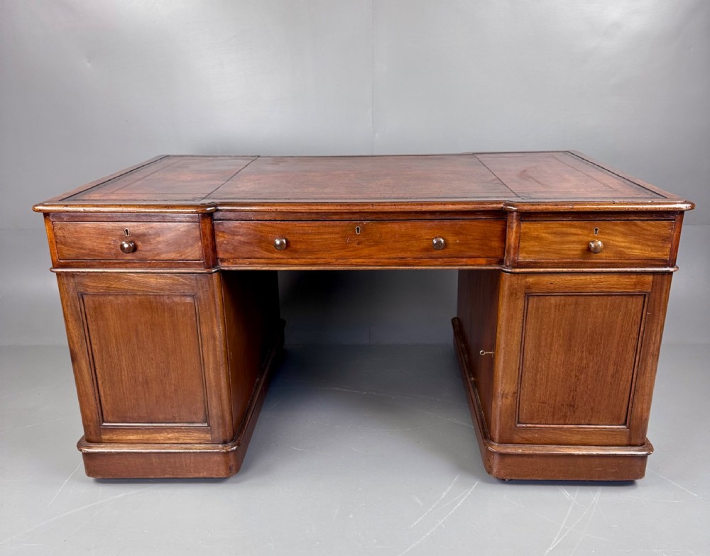 Antique Victorian partners desk  View III