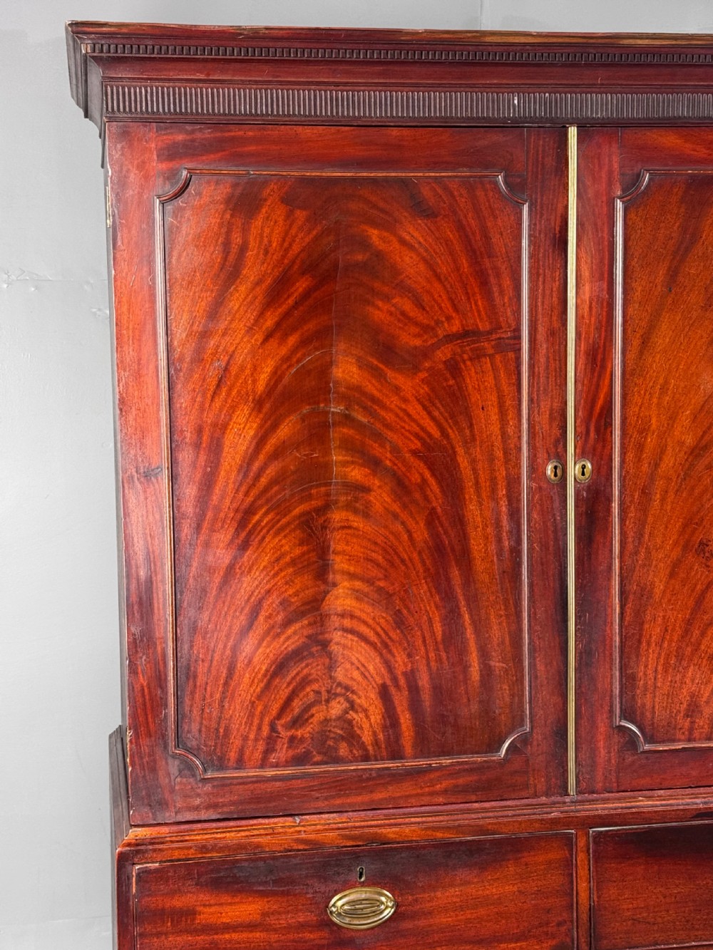 Georgian mahogany Gentlemans wardrobe  View II
