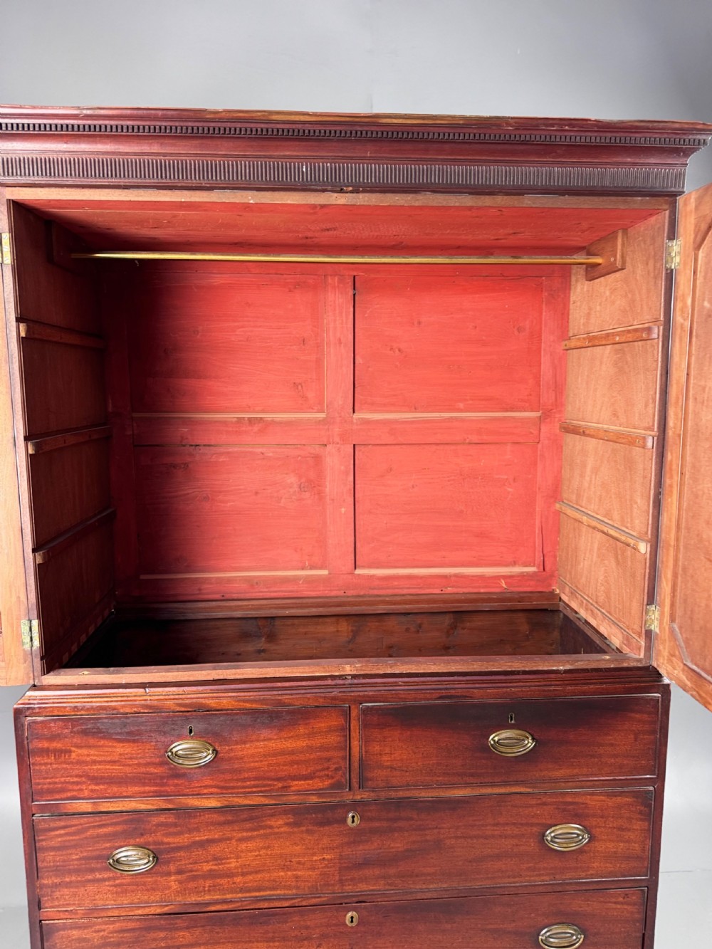 Georgian mahogany Gentlemans wardrobe  View V