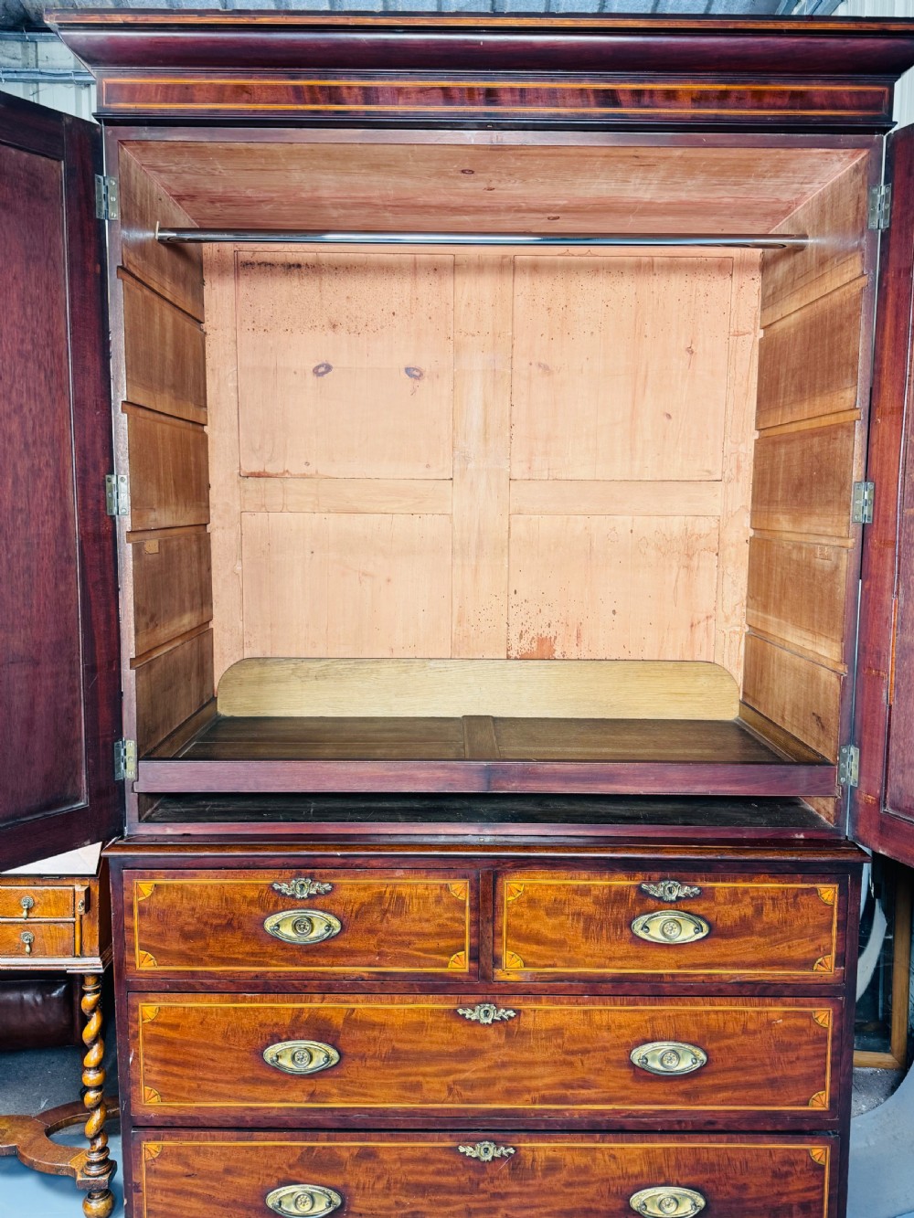 Georgian mahogany Gentlemans wardrobe  View II