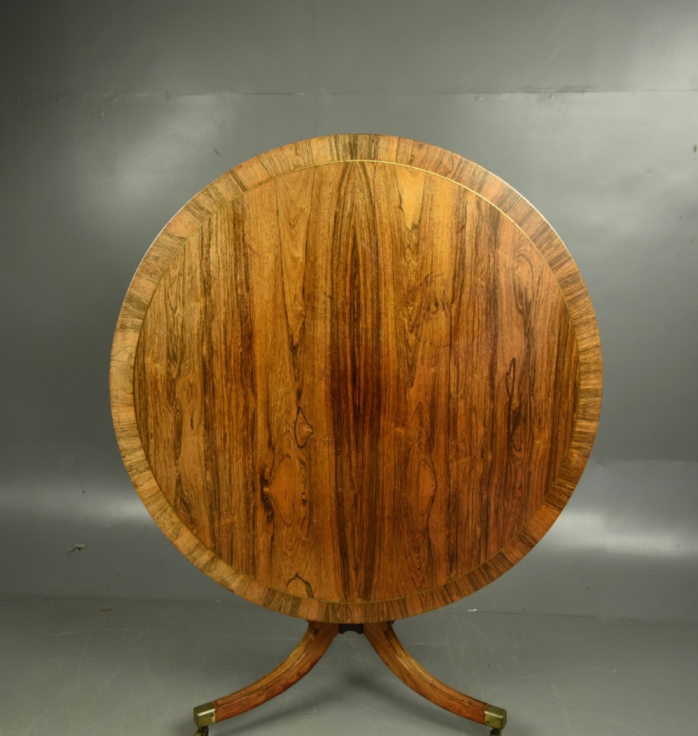 Regency Rosewood brass inlayed centre dining table 