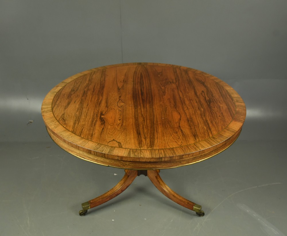 Regency Rosewood brass inlayed centre dining table  View II