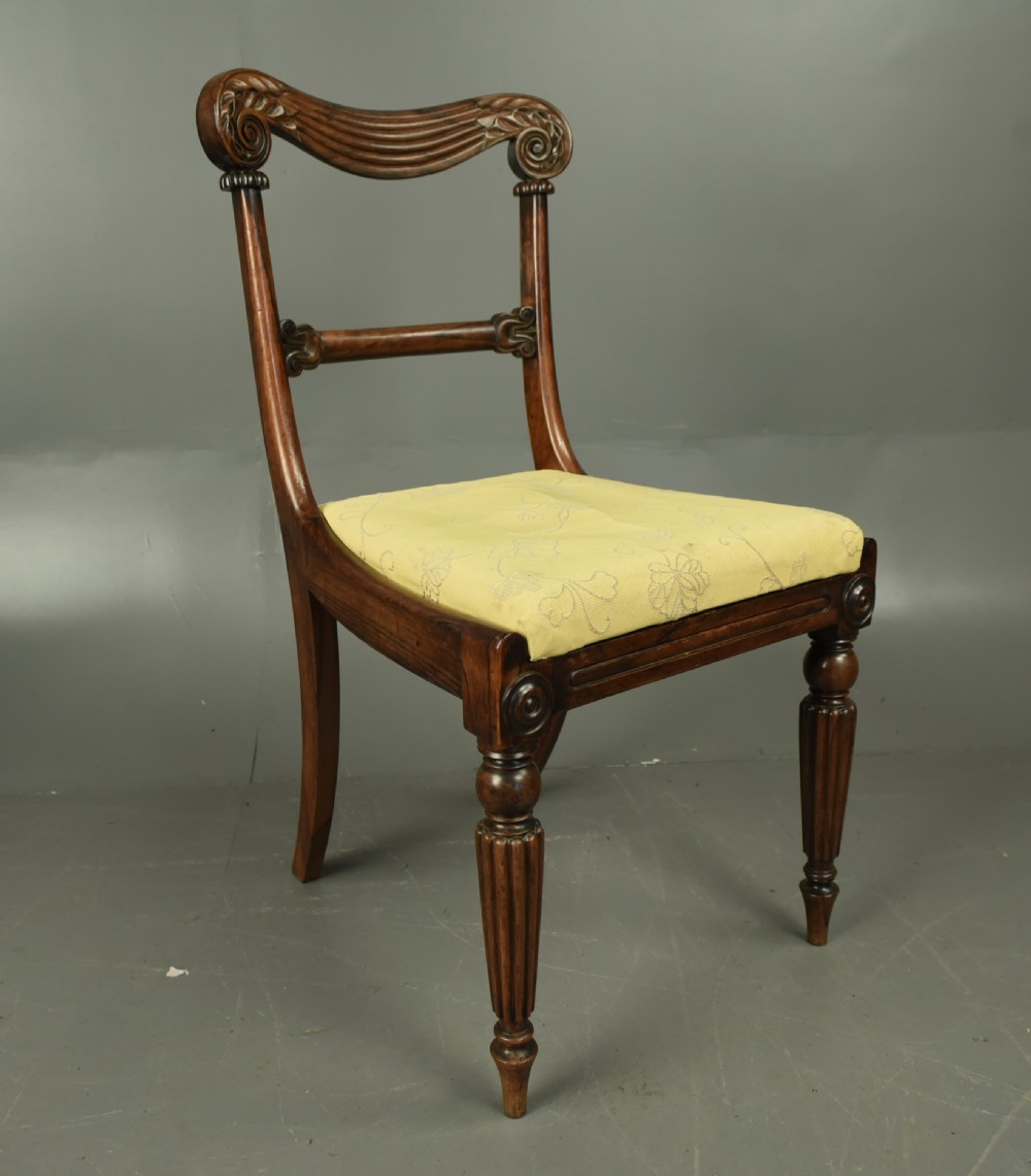 Set of four Regency Rosewood dining chairs  View III