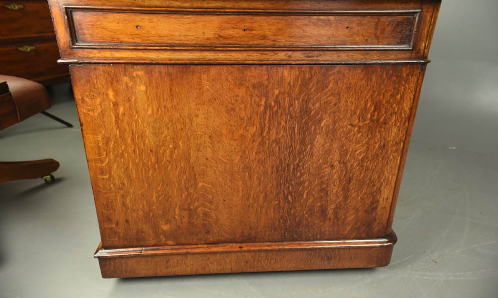 Victorian oak pedestal desk  View IX