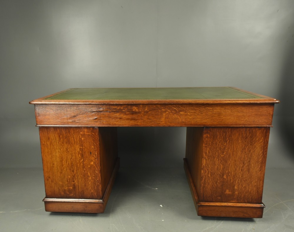 Victorian oak pedestal desk  View X