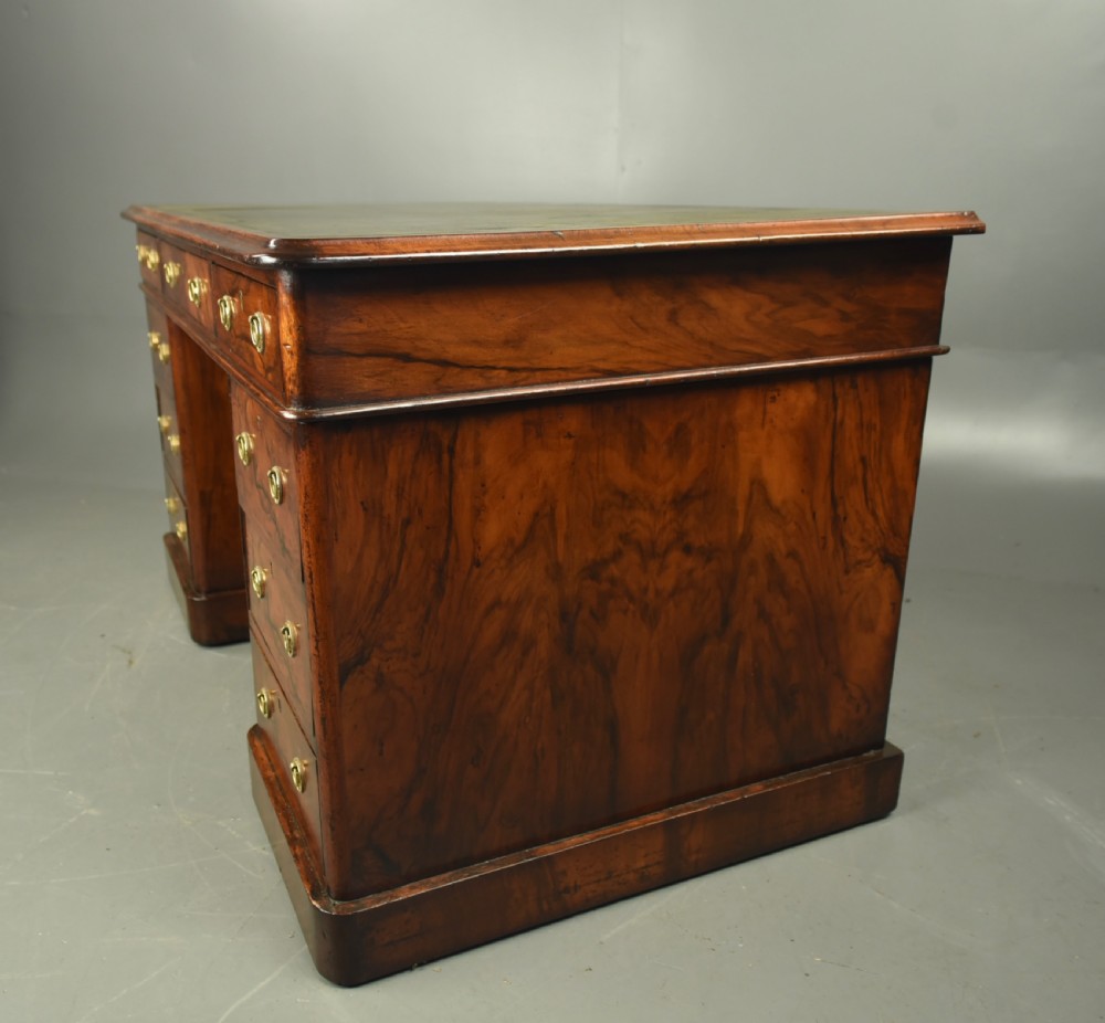 Victorian walnut pedestal desk  View IX